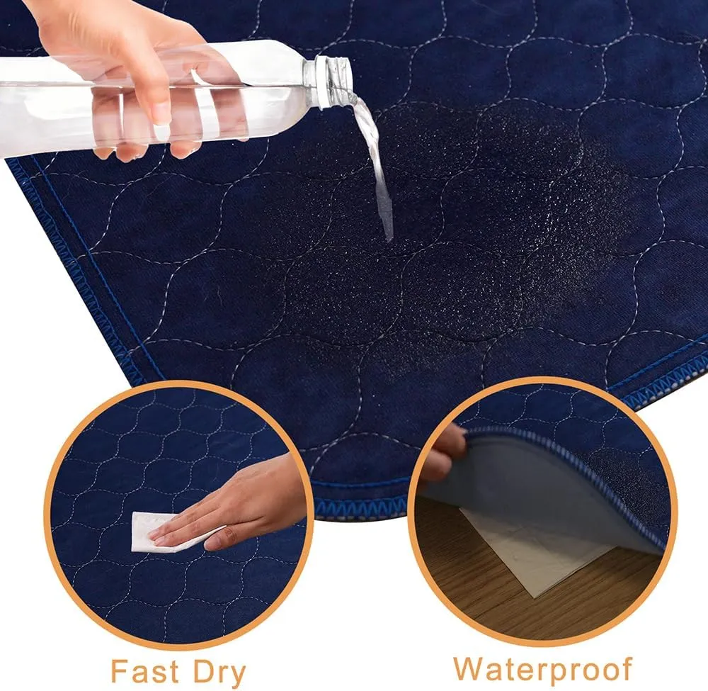 2Pack Pee Pads for Dogs Washable 53x53, Extra Large Puppy Pads Waterproof, Super Absorption, Anti Skid for Whelping Training