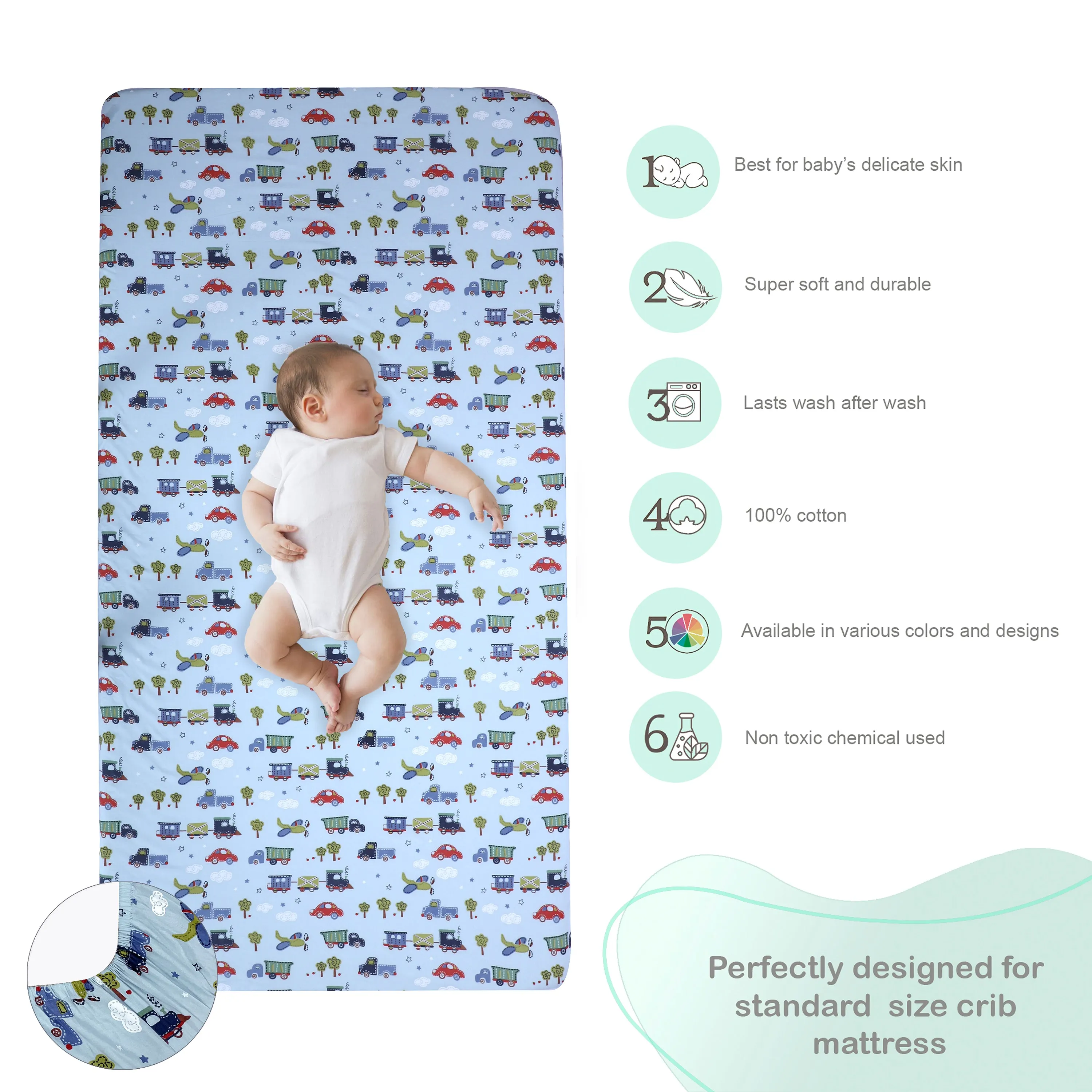 Abracadabra Fitted Sheet - Transport