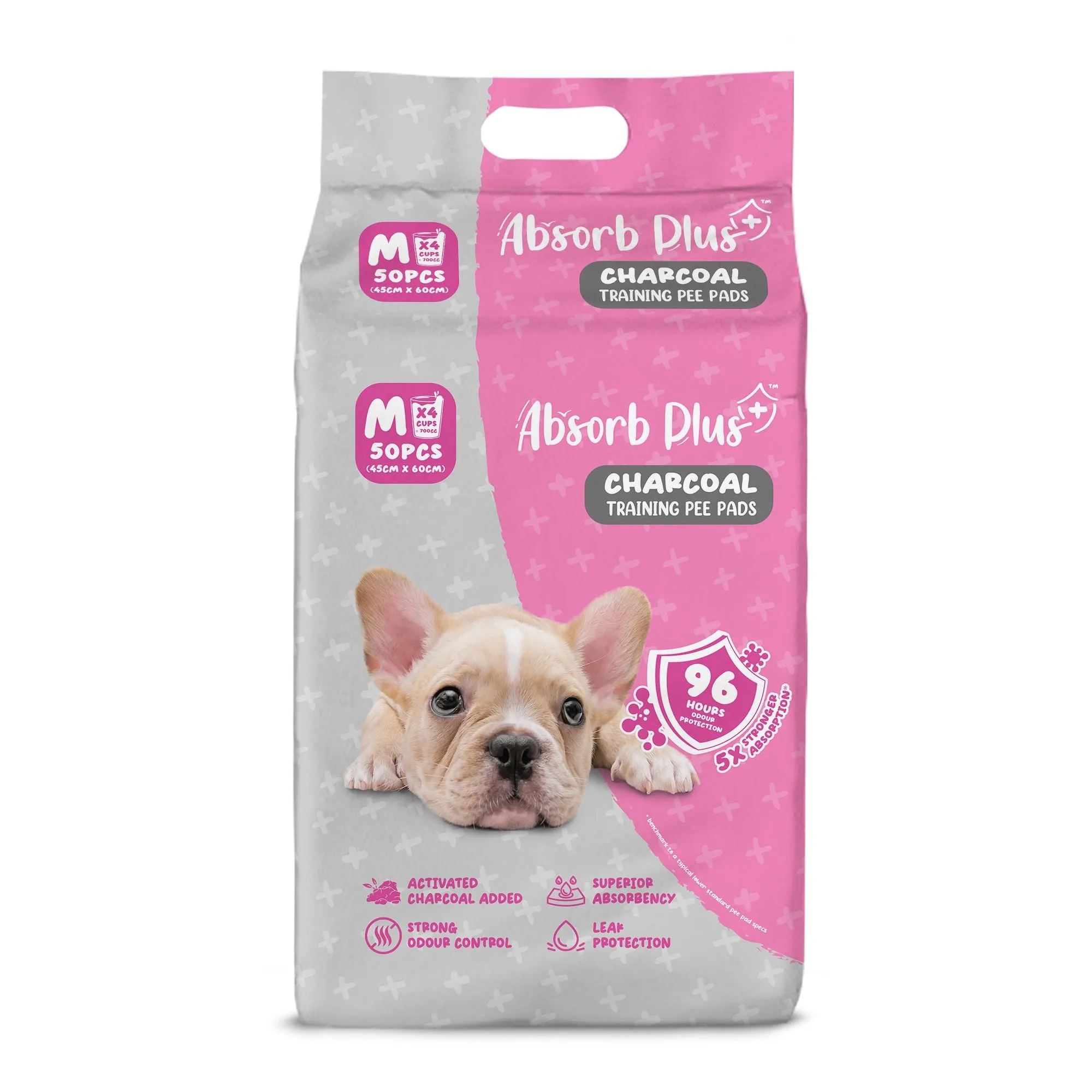 Absorb Plus Charcoal Pee Pad Pet Sheets - M (50pcs) | 45cm x 60cm