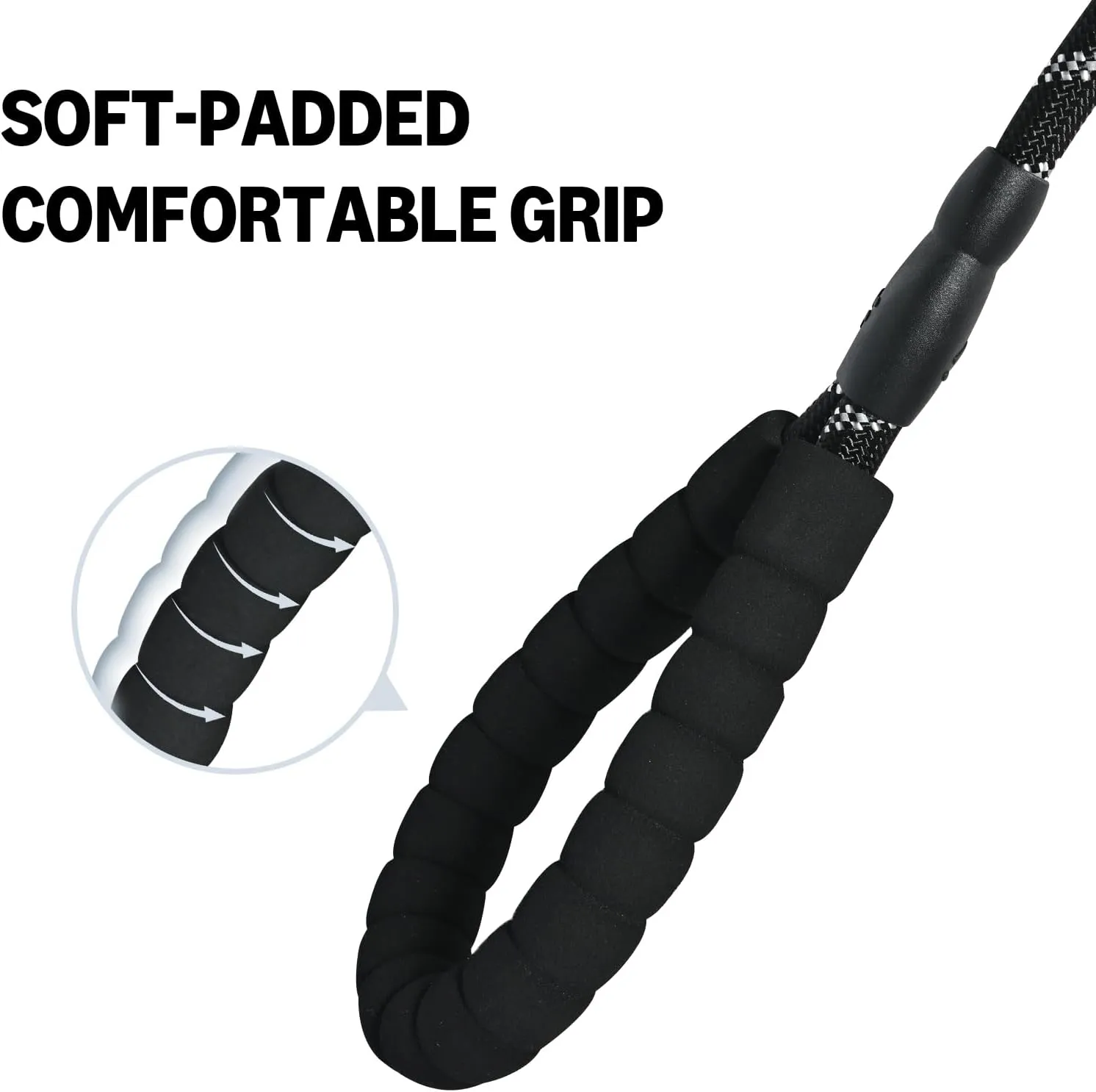 Amazon Basics Round Dog Leash, Heavy Duty, Durable Rope for Small, Medium, and Large Dogs, Lightweight Design for Walking, Training, and Outdoor Activities, Black, 4 Ft