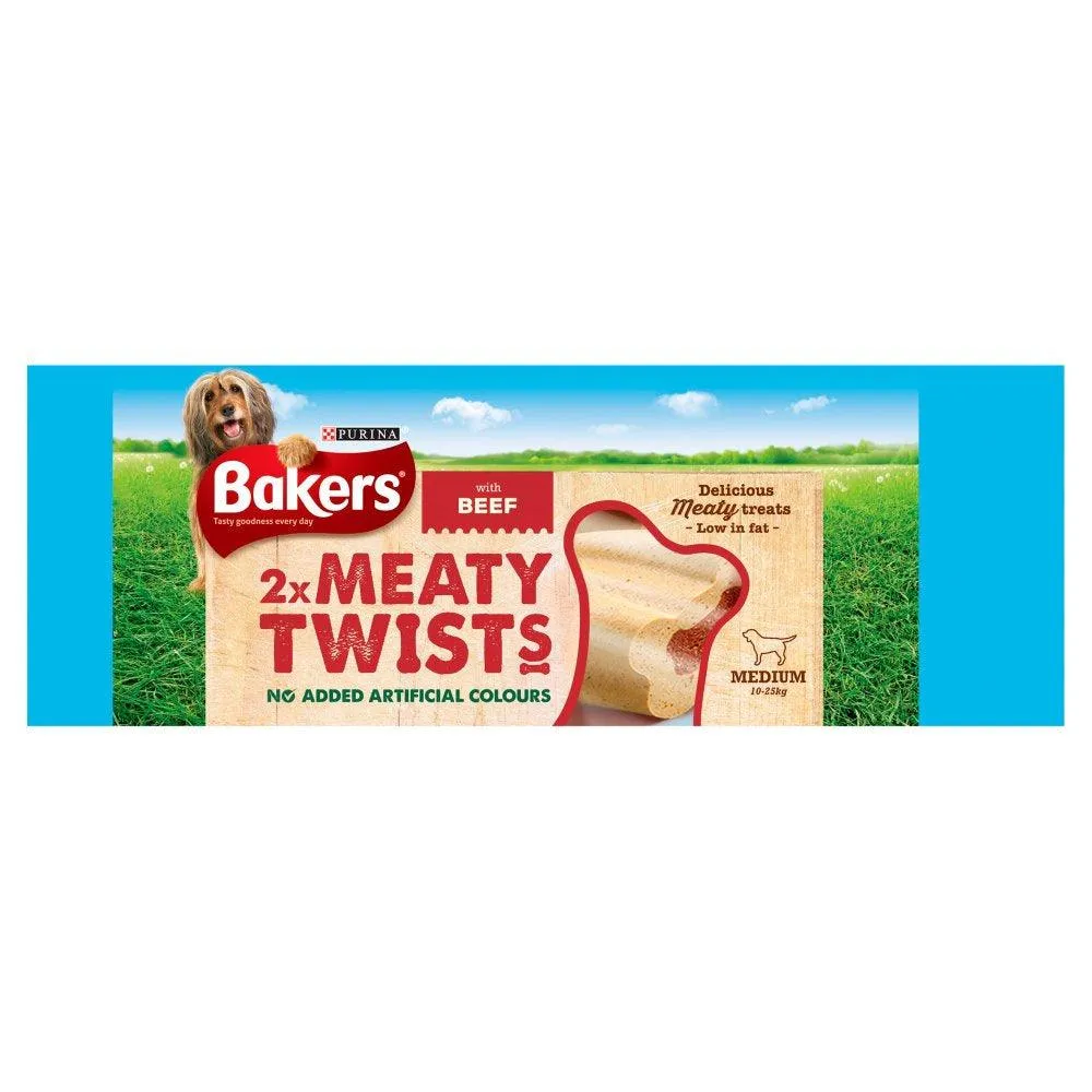 Bakers Meaty Twists Medium Dog | Pack of 2