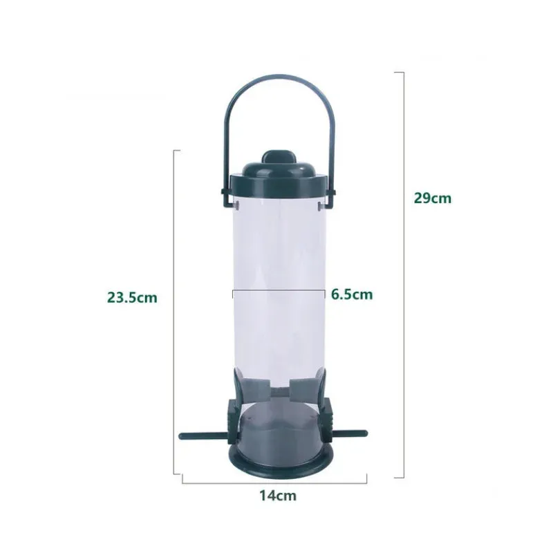 Bird Feeder Outdoor Hanging Food Dispenser Multiple Holes Automatic Feeding Tool for Flying Animals