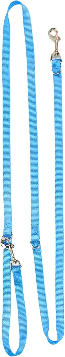 Blue-9 Multi-Function Hands Free Dog Leash, Double Attachment 6 Foot Adjustable Lead for Obedience, Running, and Agility Training, Made in The USA, Sky Blue, Medium/Large
