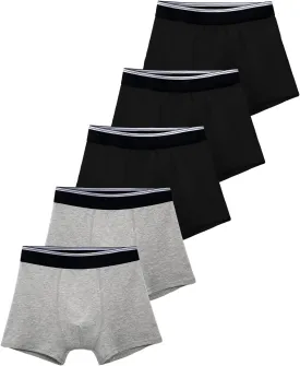 Boys Incontinence Underwear Washable Cotton Kids Incontinence Boxer Briefs 5 Pack