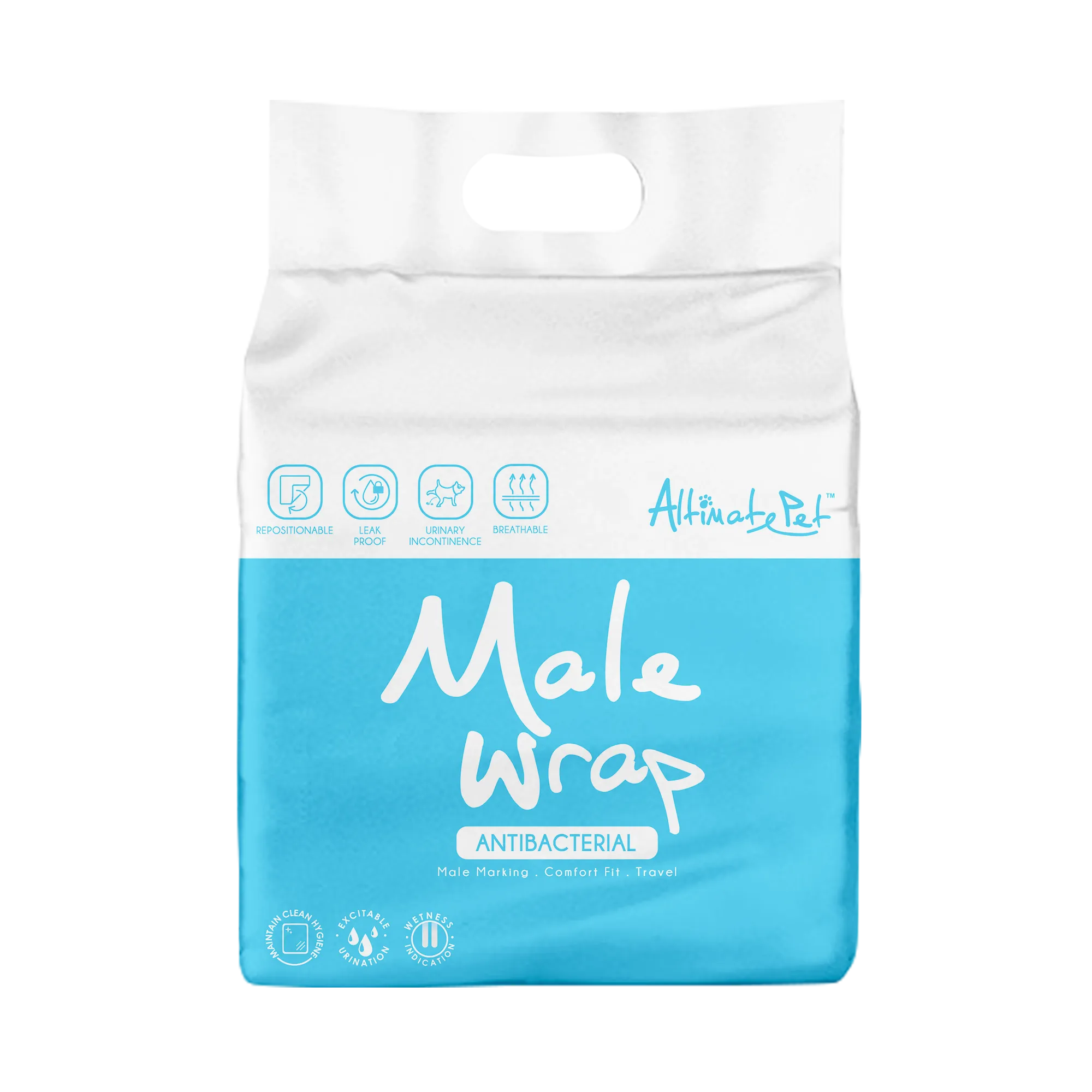 [CTN OF 24] Altimate Pet Disposable Male Wrap - Medium Breed (9pcs) | 40cm-54cm