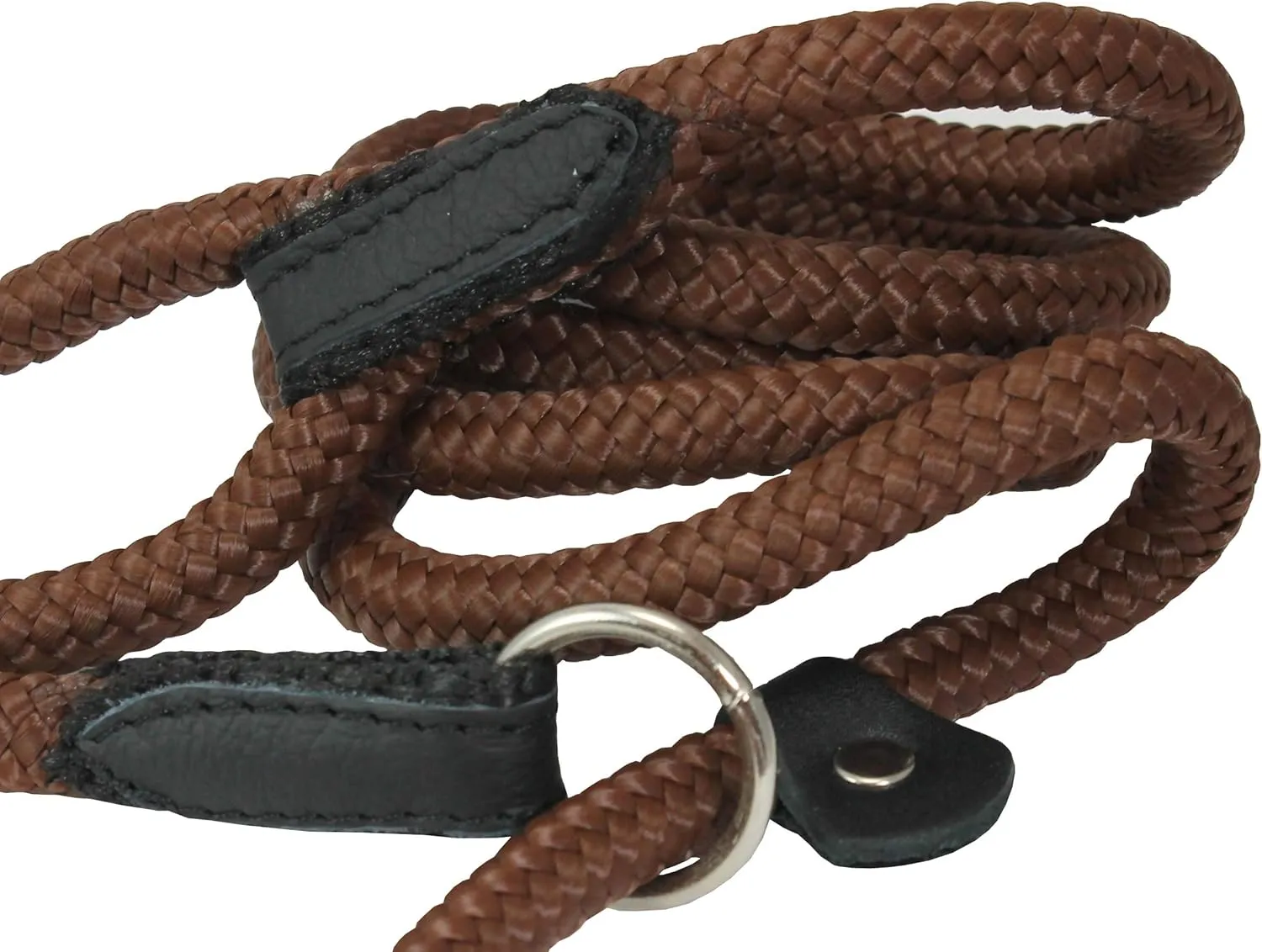 Dogs My Love Nylon Rope Slip Dog Lead Collar and Leash British Style 4ft Long (Small: 1/4" (6mm), Brown)