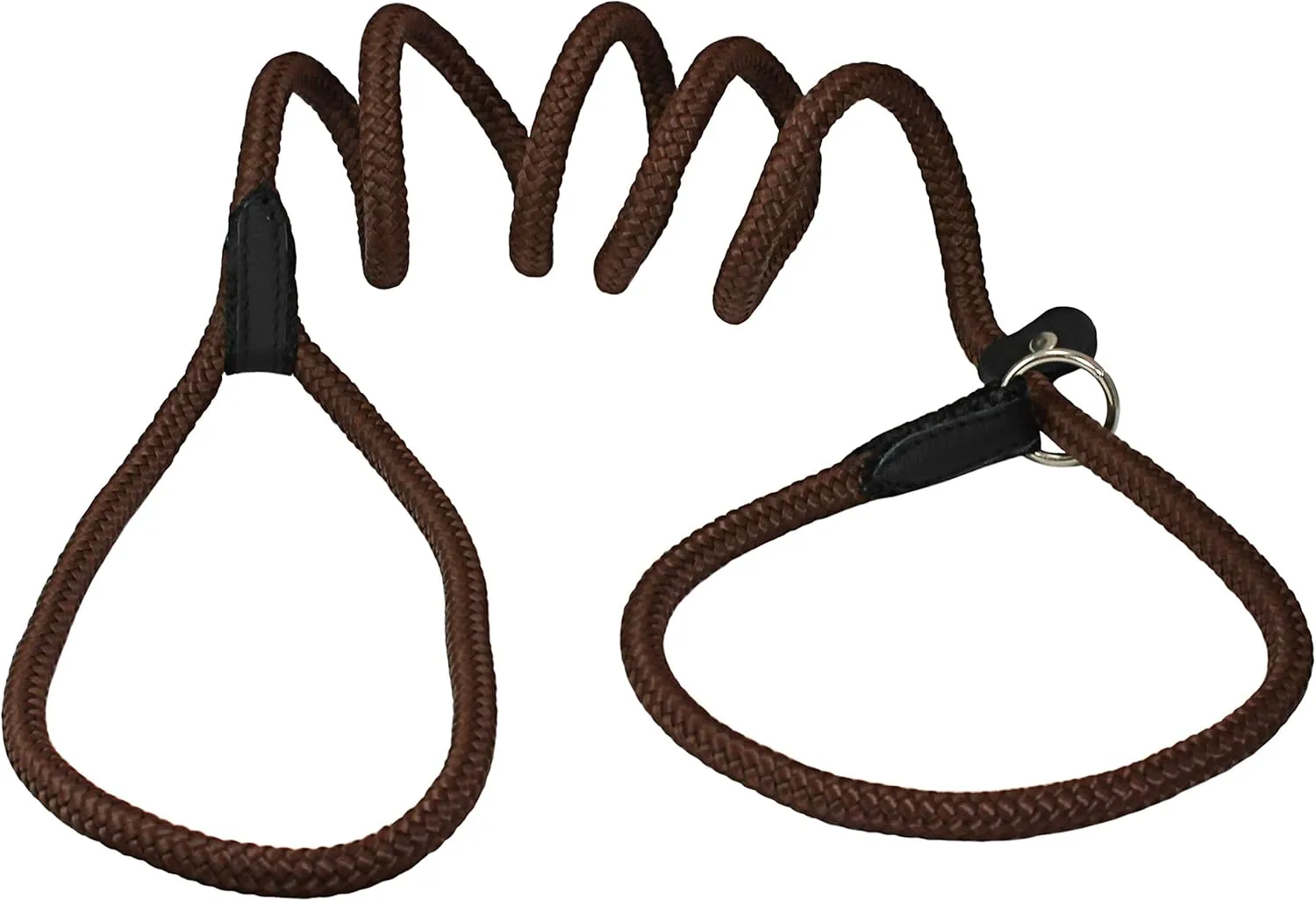 Dogs My Love Nylon Rope Slip Dog Lead Collar and Leash British Style 4ft Long (Small: 1/4" (6mm), Brown)