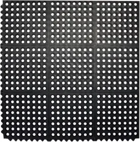 Envelor Interlocking Rubber Floor Mat for Restaurant Kitchen Floor Anti Fatigue Bar Door Mat Non-Slip Indoor Outdoor Shower Pool Drainage, Durable Garage Flooring 36 x 36 Inch