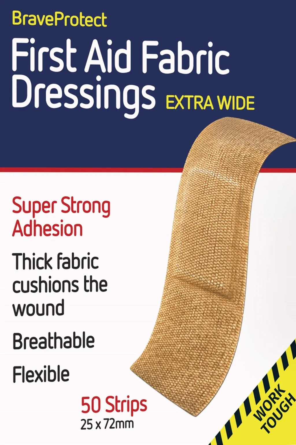 Fabric Dressing Strips Extra Wide 2.5cm x 7.2cm (50) 10202002