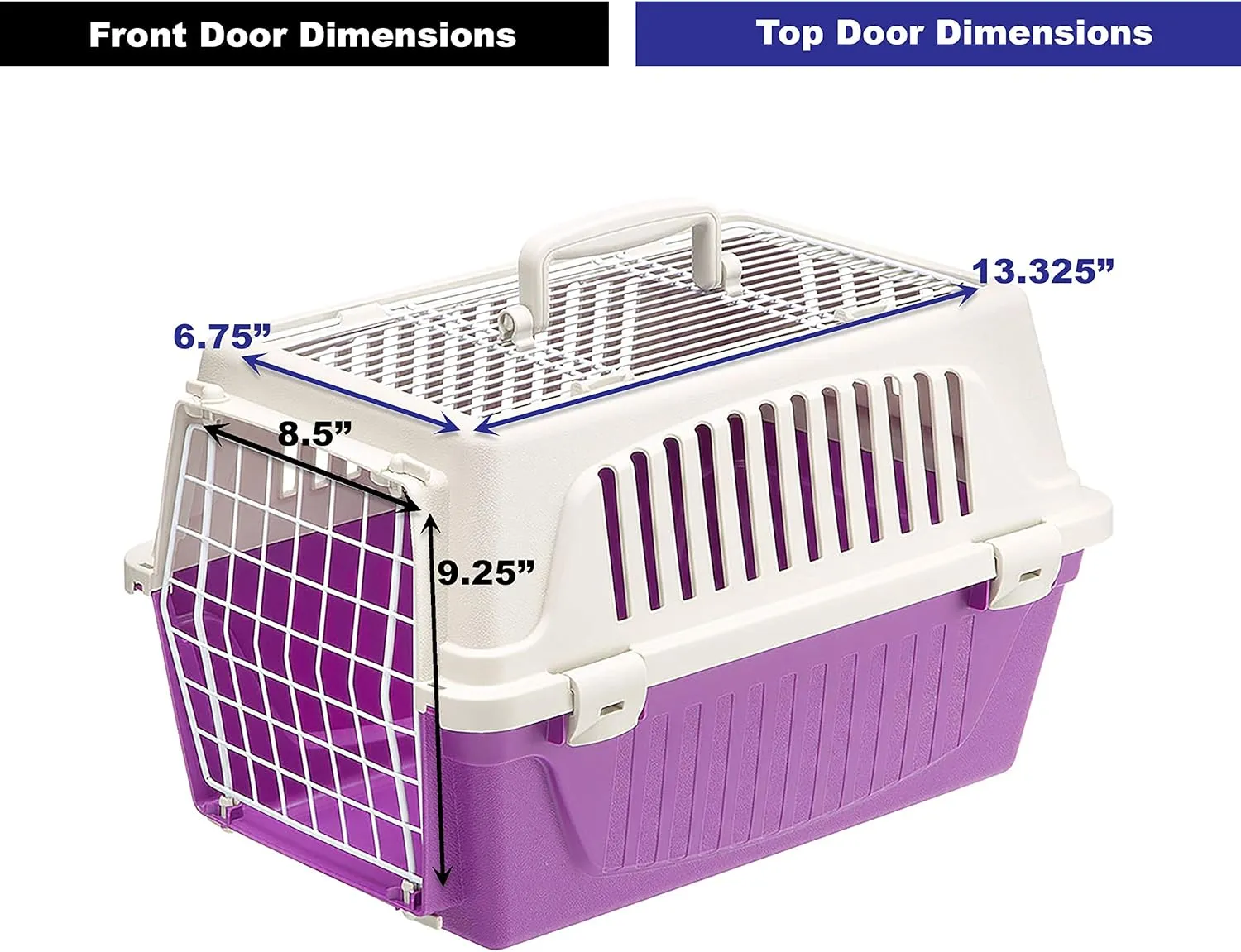 Ferplast Atlas Pet Carrier | Small Pet Carrier for Dogs & Cats w/Top & Front Door Access