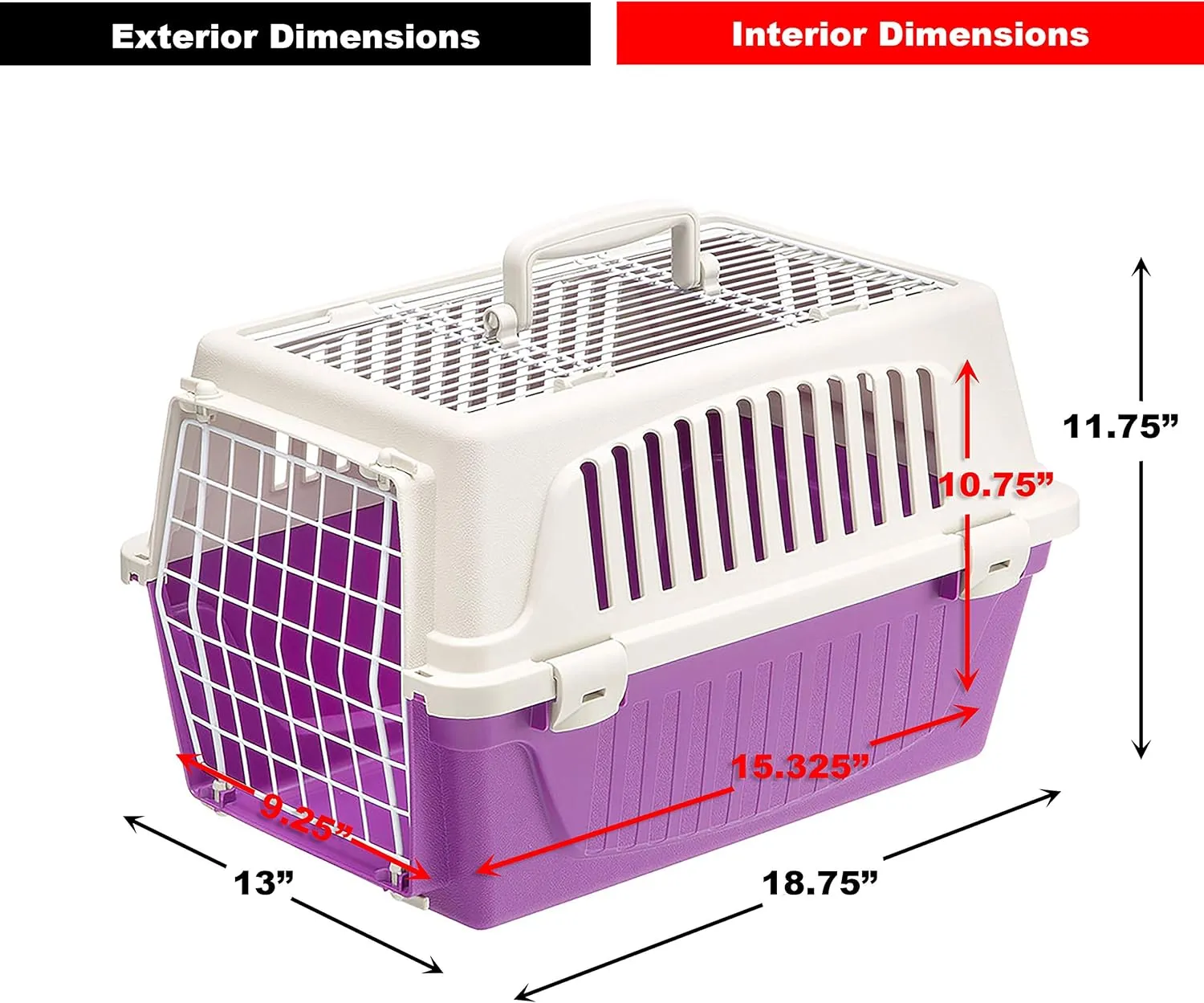 Ferplast Atlas Pet Carrier | Small Pet Carrier for Dogs & Cats w/Top & Front Door Access