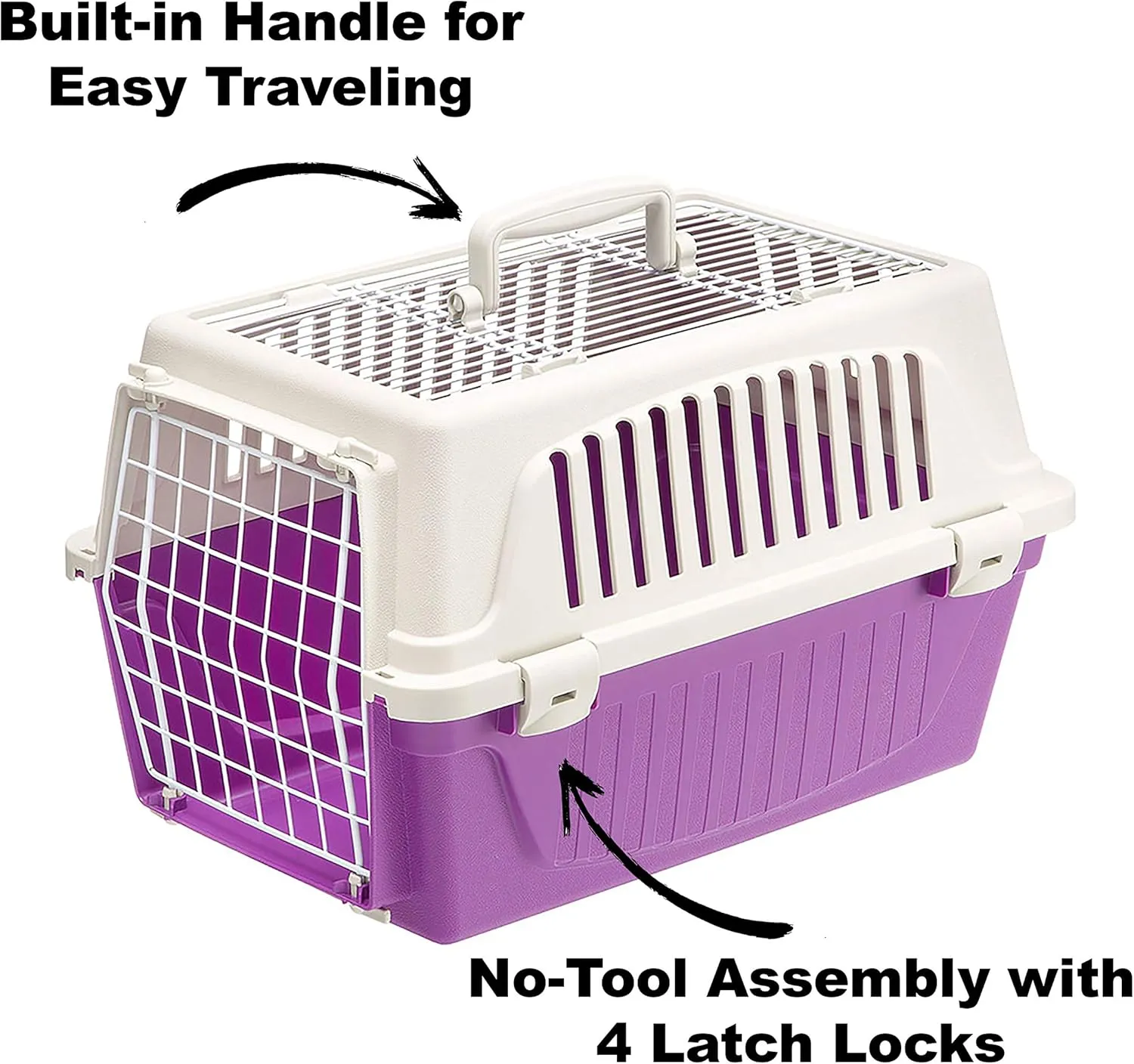 Ferplast Atlas Pet Carrier | Small Pet Carrier for Dogs & Cats w/Top & Front Door Access