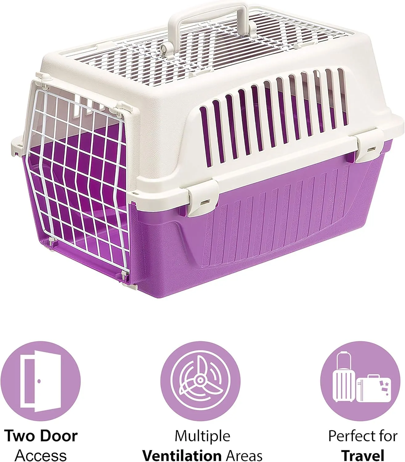 Ferplast Atlas Pet Carrier | Small Pet Carrier for Dogs & Cats w/Top & Front Door Access