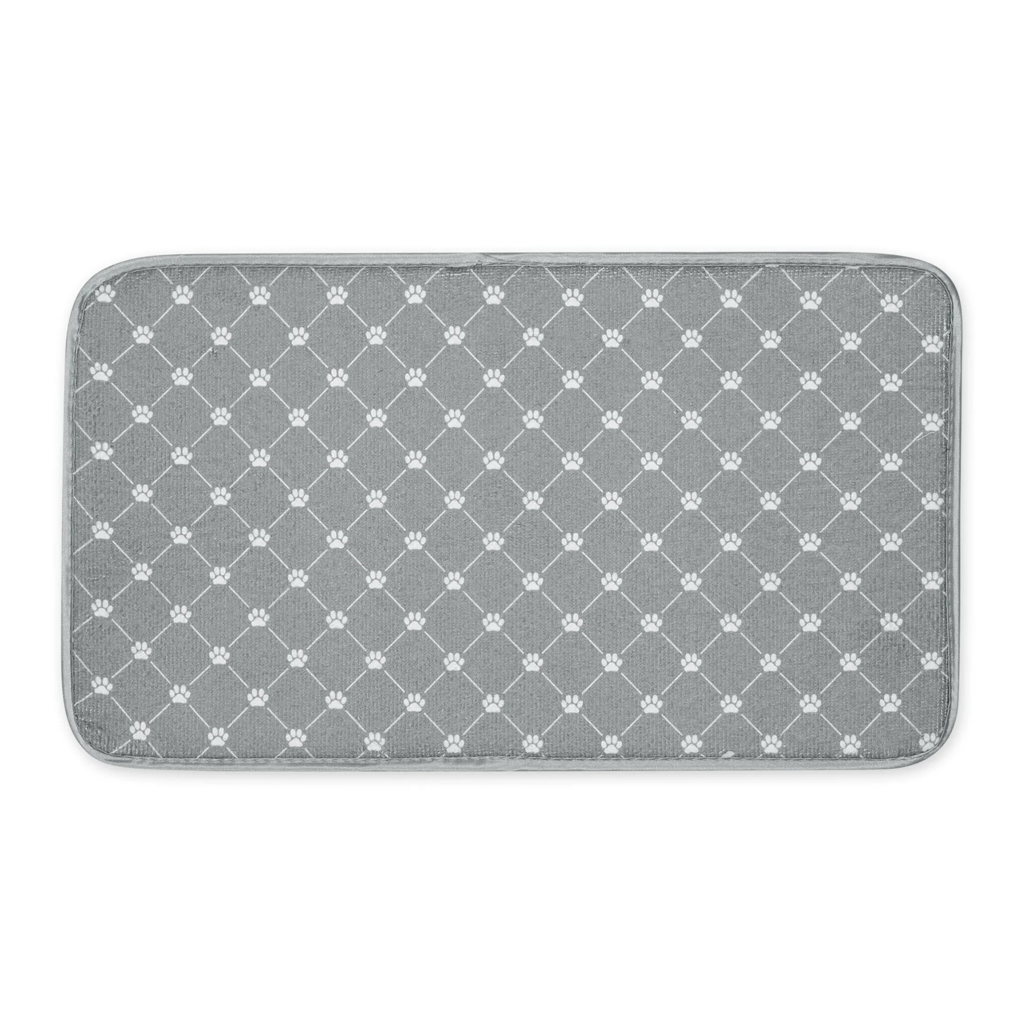 Gray Printed Trellis Paw Pet Mat Small