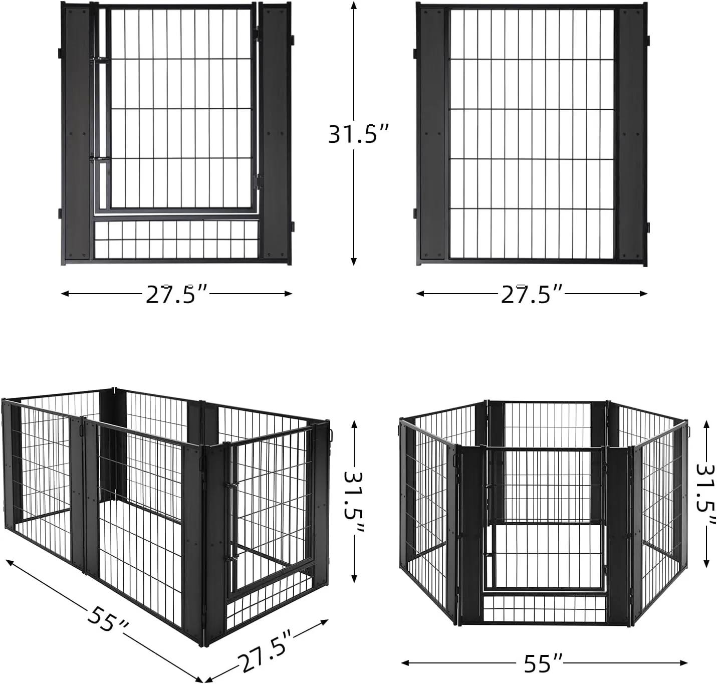 Heavy Duty Dog Playpen 32 Inch Height - Indoor Outdoor Pet Fence Enclosure for Medium and Small Dogs - Foldable Puppy Exercise Pen for Indoor and RV Camping or Yard