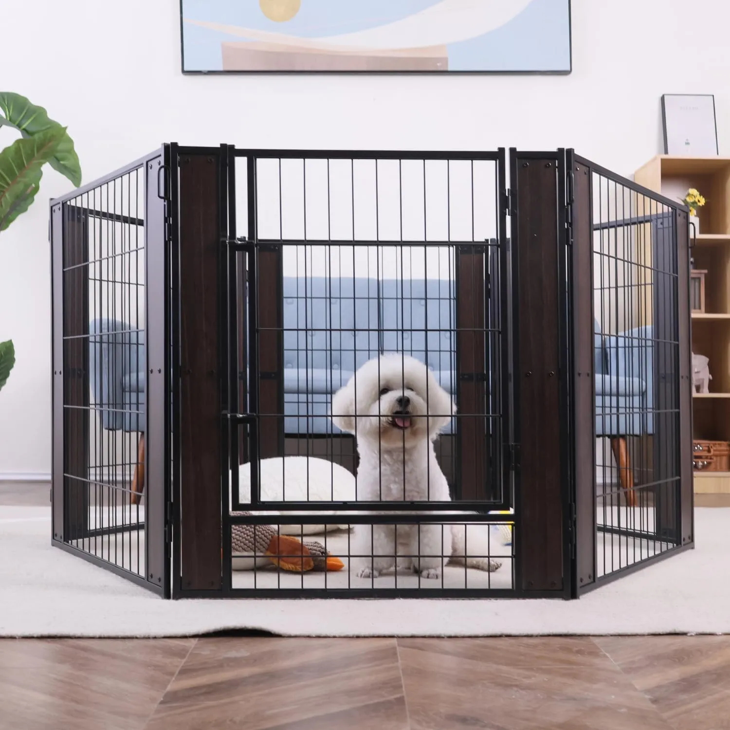Heavy Duty Dog Playpen 32 Inch Height - Indoor Outdoor Pet Fence Enclosure for Medium and Small Dogs - Foldable Puppy Exercise Pen for Indoor and RV Camping or Yard