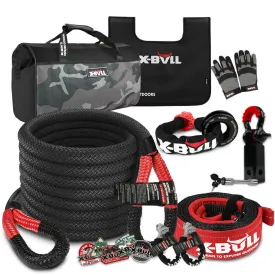 High-Strength Recovery Rope Kit, Soft Shackles, Snatch Strap - X-BULL