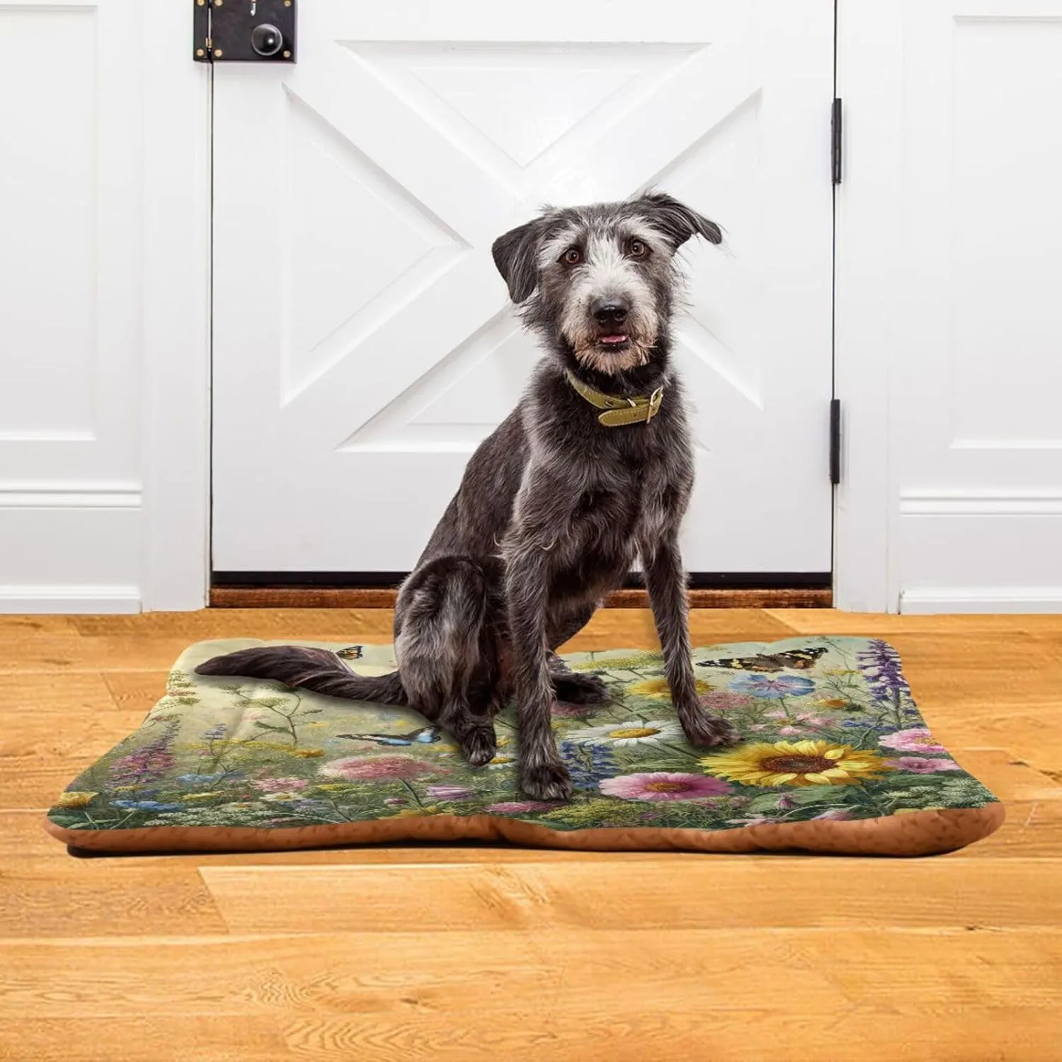 Joko Ivery Wildflowers Butterflies Dog Cat Bed for Crate Soft Crate Pad Machine Washable Sleeping Mats Anti Slip Crate Mat for Puppy Indoor Cats Dogs Pet Supplies 2418 in