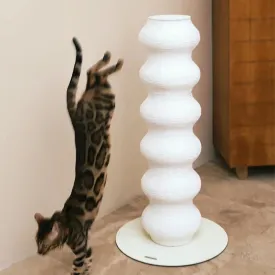 Large Cat Scratching Post - 35.4in Adjustable Height, Cat Tree with Corrugated Paper Rope & Steel Frame, Stable Non-Tip Base for Indoor Cats | Modular Design(16.9x16.9x35.4in)