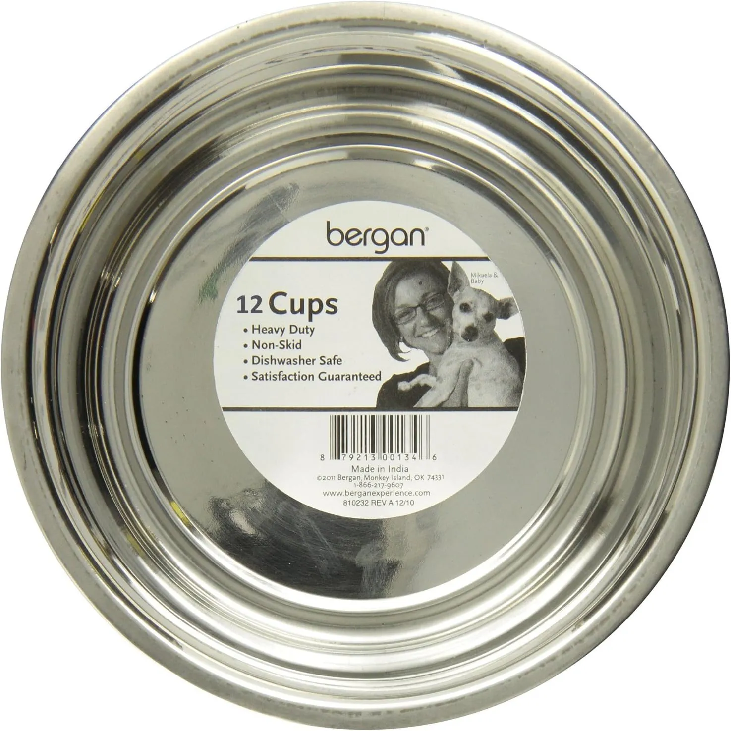 Maslow Heavy Duty Dog Bowl, Stainless Steel, Non-Skid, 12-Cup