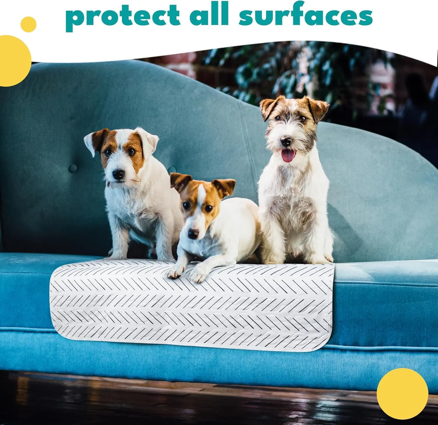 NALALAS Washable Pee Pads for Dogs - Reusable Puppy Pads, Waterproof Training Mats, Non-Slip Dog Bed Pads, 34"x36" Ultra Absorbent Whelping Pads ((2 Pack) White Mud Cloth, 34" x 36")