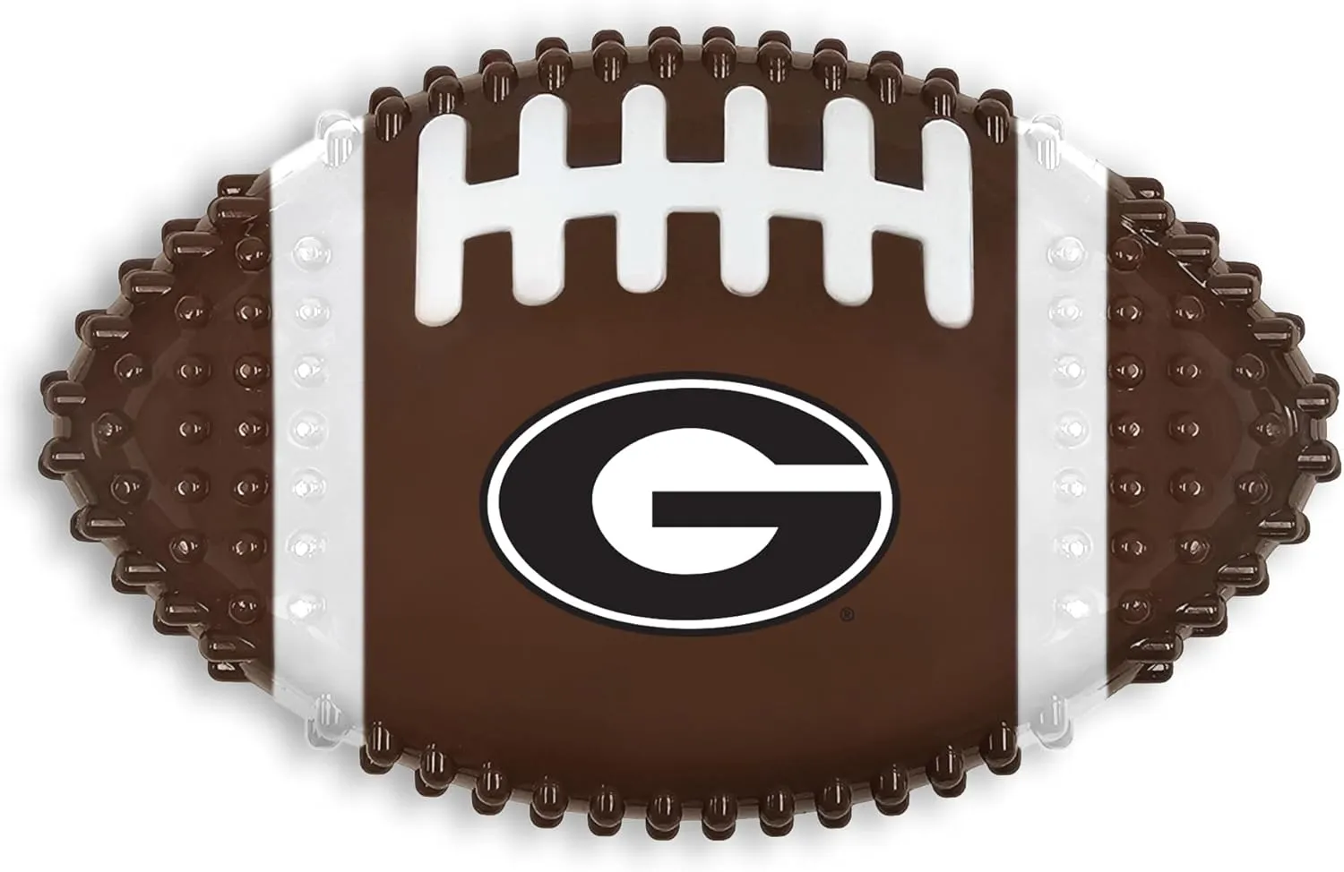 NCAA Georgia Bulldogs Mega-Chew Hard Nylon Bacon-flavored Dog Bone Football Chew Toy. Interactive Tasty & Fun Dog Chew Toy. Indestructible Strong Durable Tough Dog Toys for Aggressive Chewers