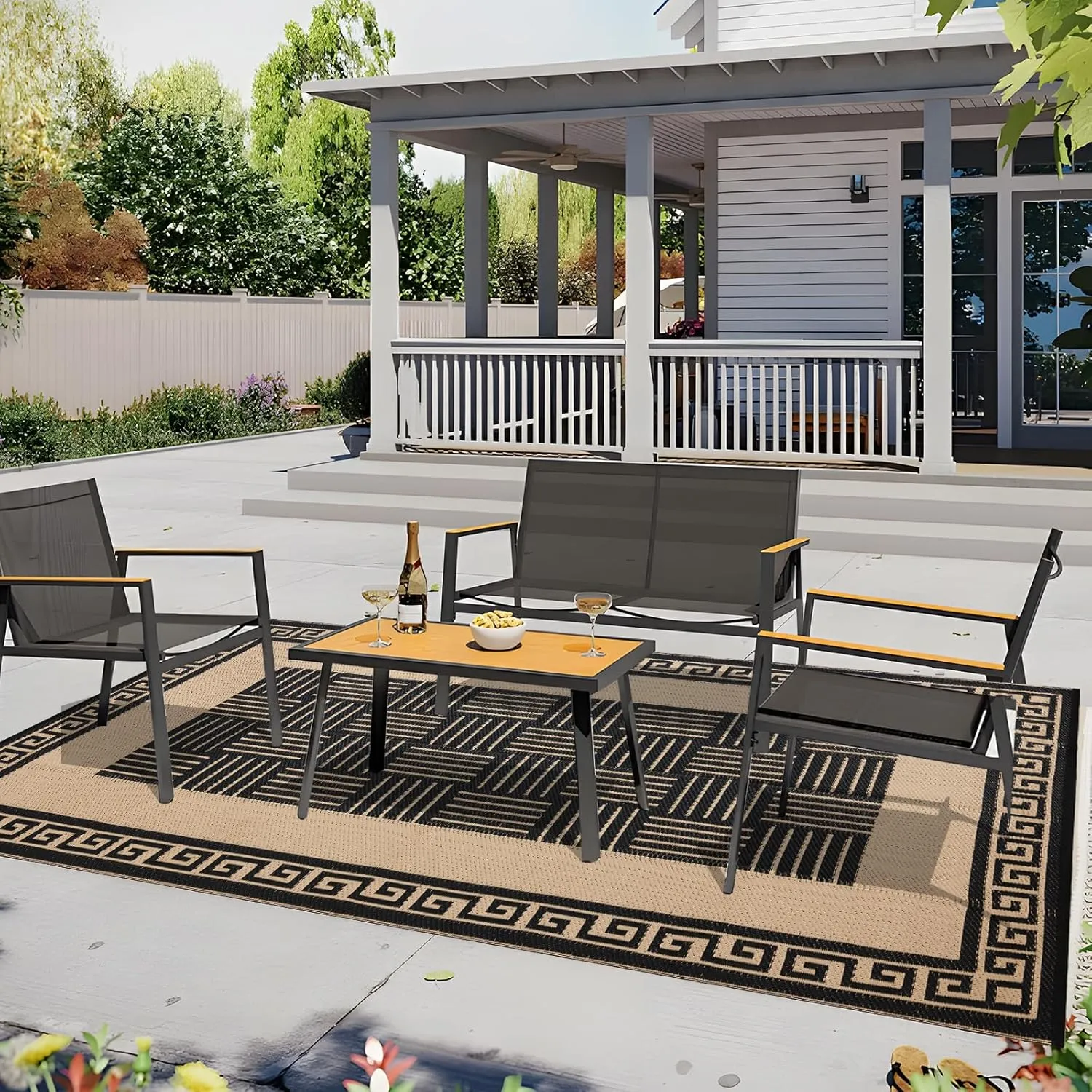 Outdoor Rug 8x10 ft Waterproof, Reversible Outdoor Plastic Straw Rug for Patios Clearance, Outdoor Area Rug Carpet RV Mat for Camping Backyard Deck Porch
