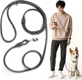 PetiFine Hands Free Dog Leash, Crossbody Waist Leash for Dog Walking, 8 ft Multifunctional Waterproof Waist Lead for Swimming,Running,Training (Large,Black)