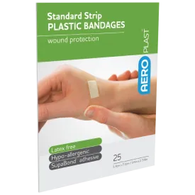 Plastic Dressing Strips Latex Free 1.9cm x 7.2cm (25) 10201004
