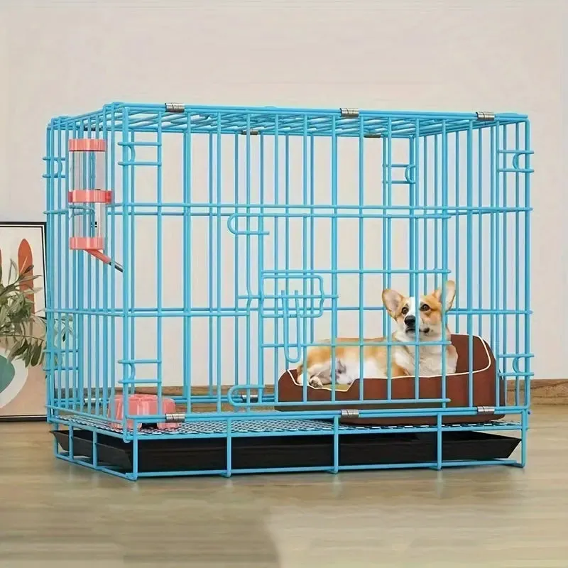 Portable Dog Cage with Partition & Tray