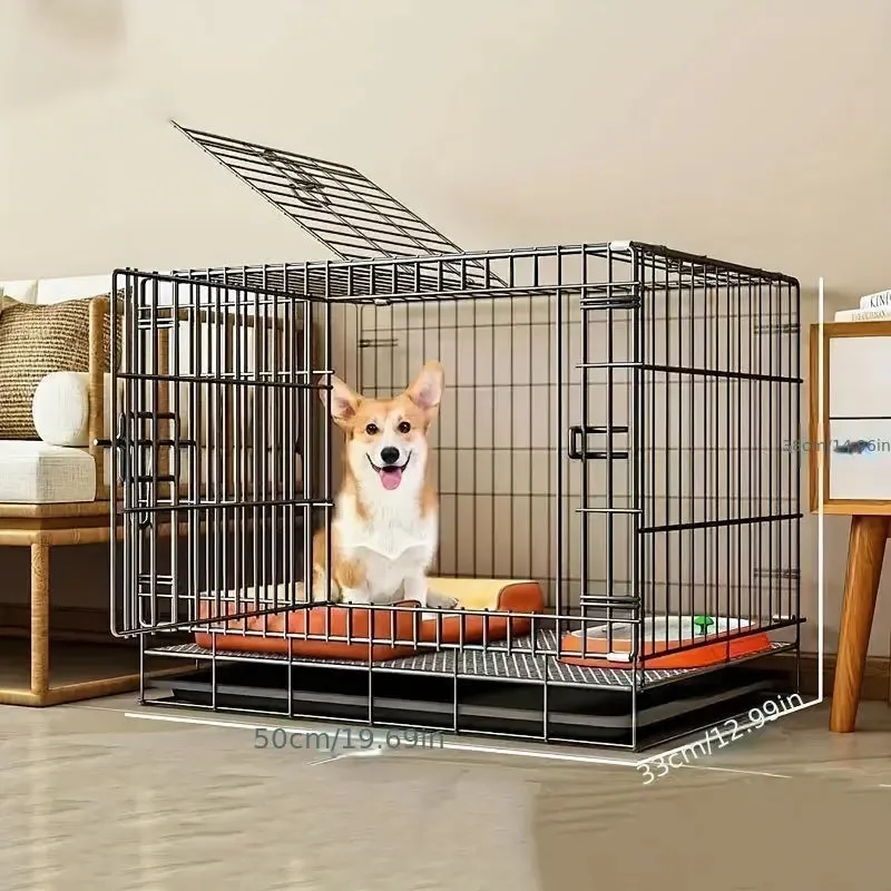 Portable Dog Cage with Partition & Tray