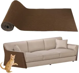 QWORK Cat Scratching Mat, High Adhesion, Customizable 78.7"x15.8" Protector for Furniture
