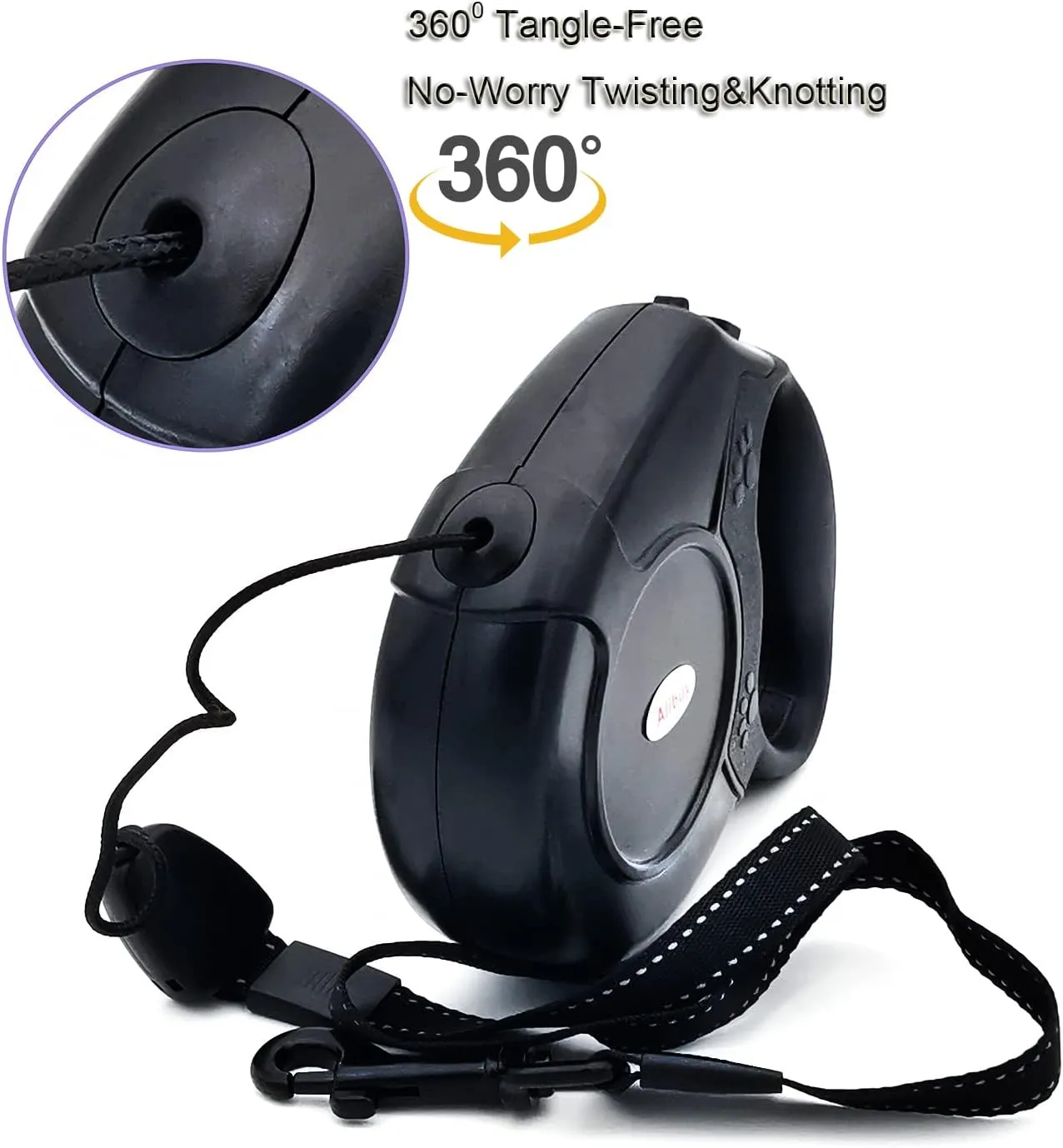 Retractable Dog Leash 26ft,360 Tangle-Free Long Cord Pet Puppy Walking Leashes,Non-Slip Handle for Small Medium Large Dogs,Up to 110 lbs Black