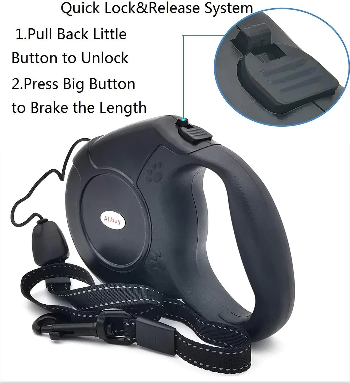 Retractable Dog Leash 26ft,360 Tangle-Free Long Cord Pet Puppy Walking Leashes,Non-Slip Handle for Small Medium Large Dogs,Up to 110 lbs Black