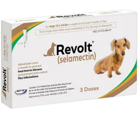 Revolt Topical Solution for Dogs, 10.1-20 lbs, (Brown Box)
