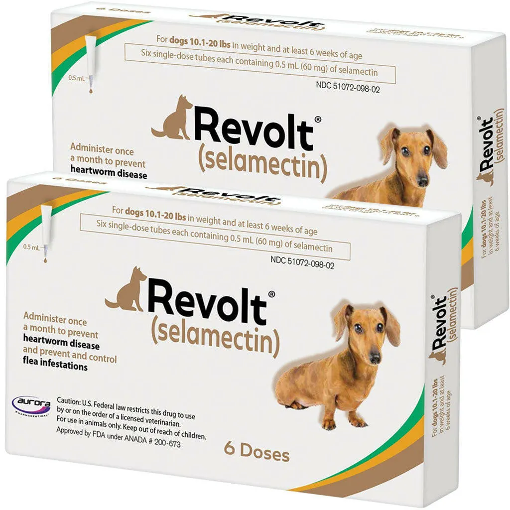Revolt Topical Solution for Dogs, 10.1-20 lbs, (Brown Box)