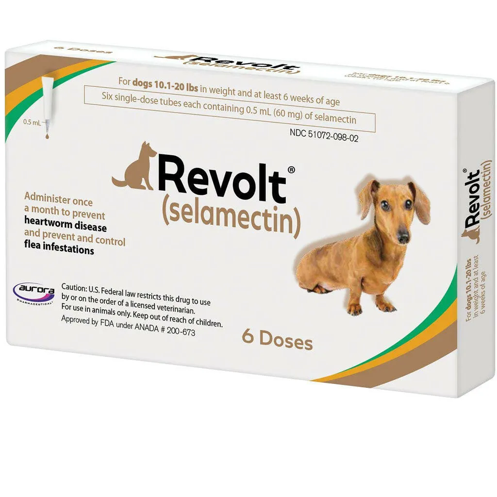 Revolt Topical Solution for Dogs, 10.1-20 lbs, (Brown Box)