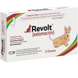 Revolt Topical Solution for Dogs 20.1-40 lbs (Maroon Box)