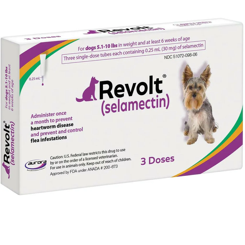 Revolt Topical Solution for Dogs 5.1-10 lbs (Purple Box)