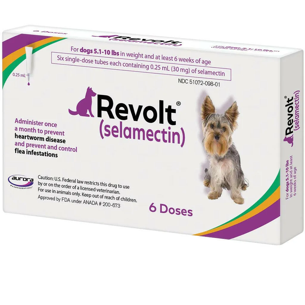 Revolt Topical Solution for Dogs 5.1-10 lbs (Purple Box)