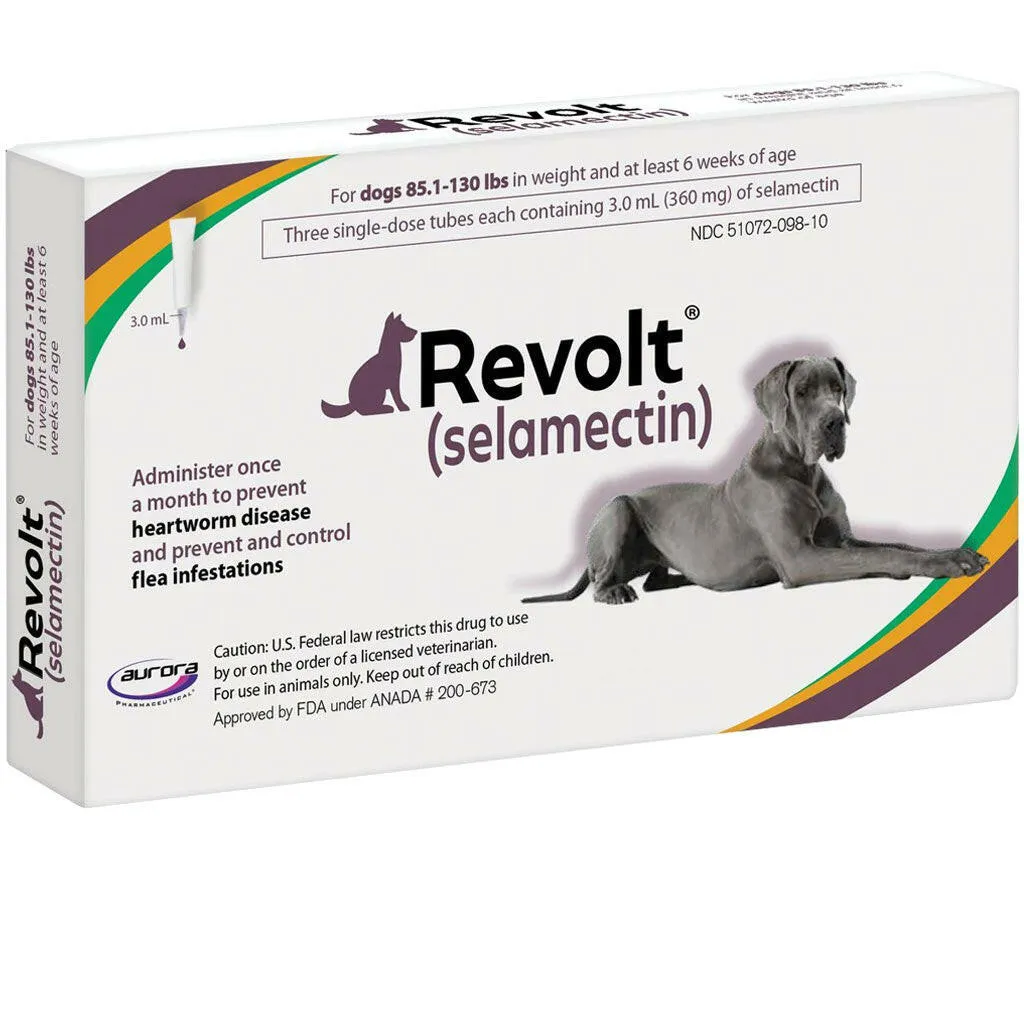 Revolt Topical Solution for Dogs 85.1-130 lbs (Purple Box)