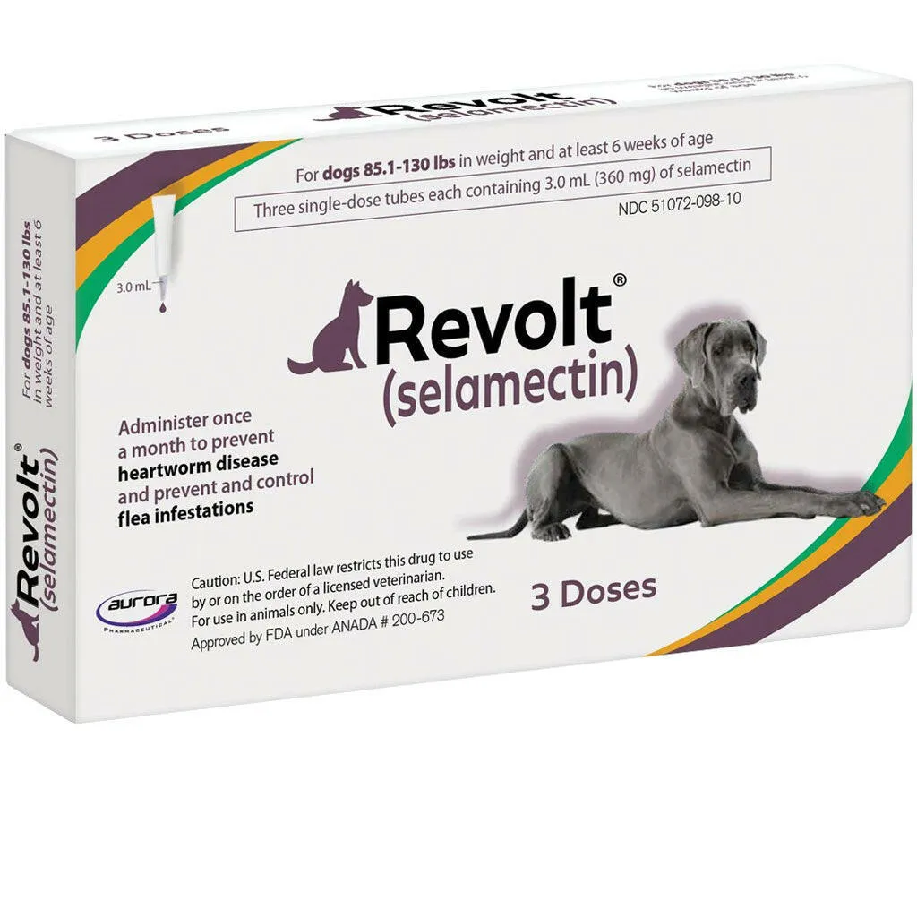 Revolt Topical Solution for Dogs 85.1-130 lbs (Purple Box)