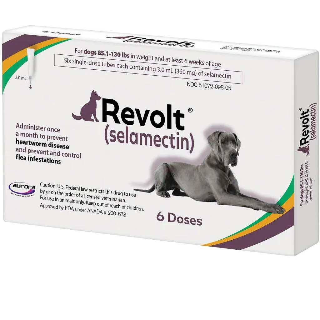Revolt Topical Solution for Dogs 85.1-130 lbs (Purple Box)