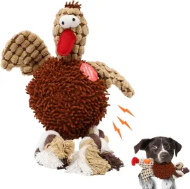 SPOT Gigglers Chicken Dog Toy with Giggle Sound, Textured Plush Tug Toy with Rope Legs, 12" for Small and Medium Dog Breeds