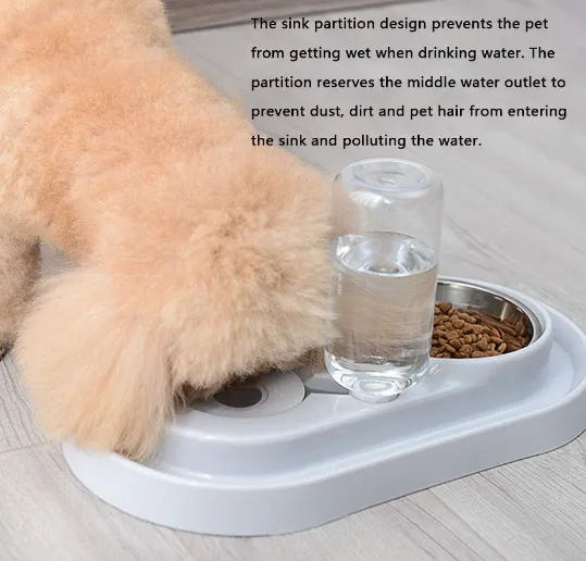 Stainless Steel Pet Bowls with Automatic Water Bottle | PetPals®