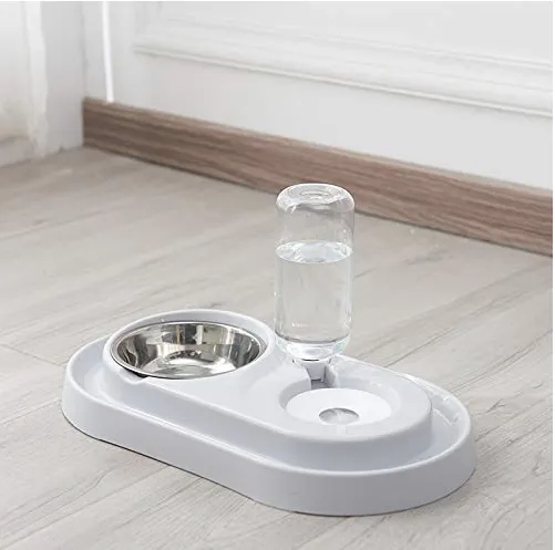 Stainless Steel Pet Bowls with Automatic Water Bottle | PetPals®