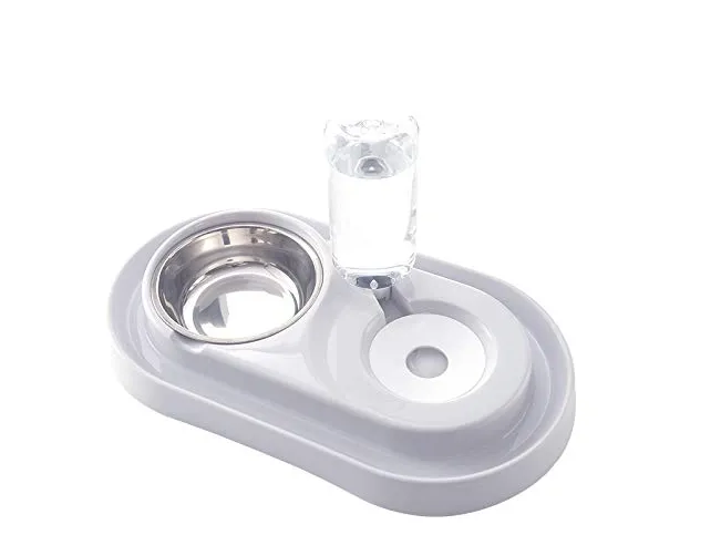 Stainless Steel Pet Bowls with Automatic Water Bottle | PetPals®