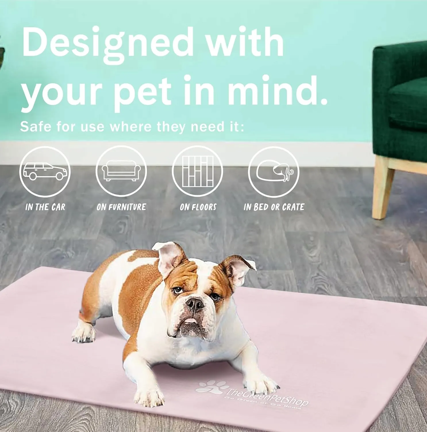 The Green Pet Shop Dog Cooling Mat Cover - Large, Nude/Pink - Protect Your Cool Pet Pad from Dirt & Damage - Machine Washable