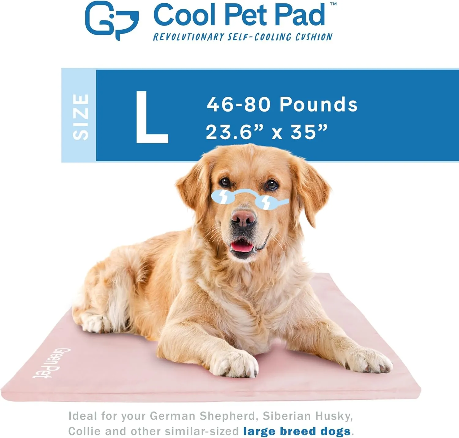 The Green Pet Shop Dog Cooling Mat Cover - Large, Nude/Pink - Protect Your Cool Pet Pad from Dirt & Damage - Machine Washable