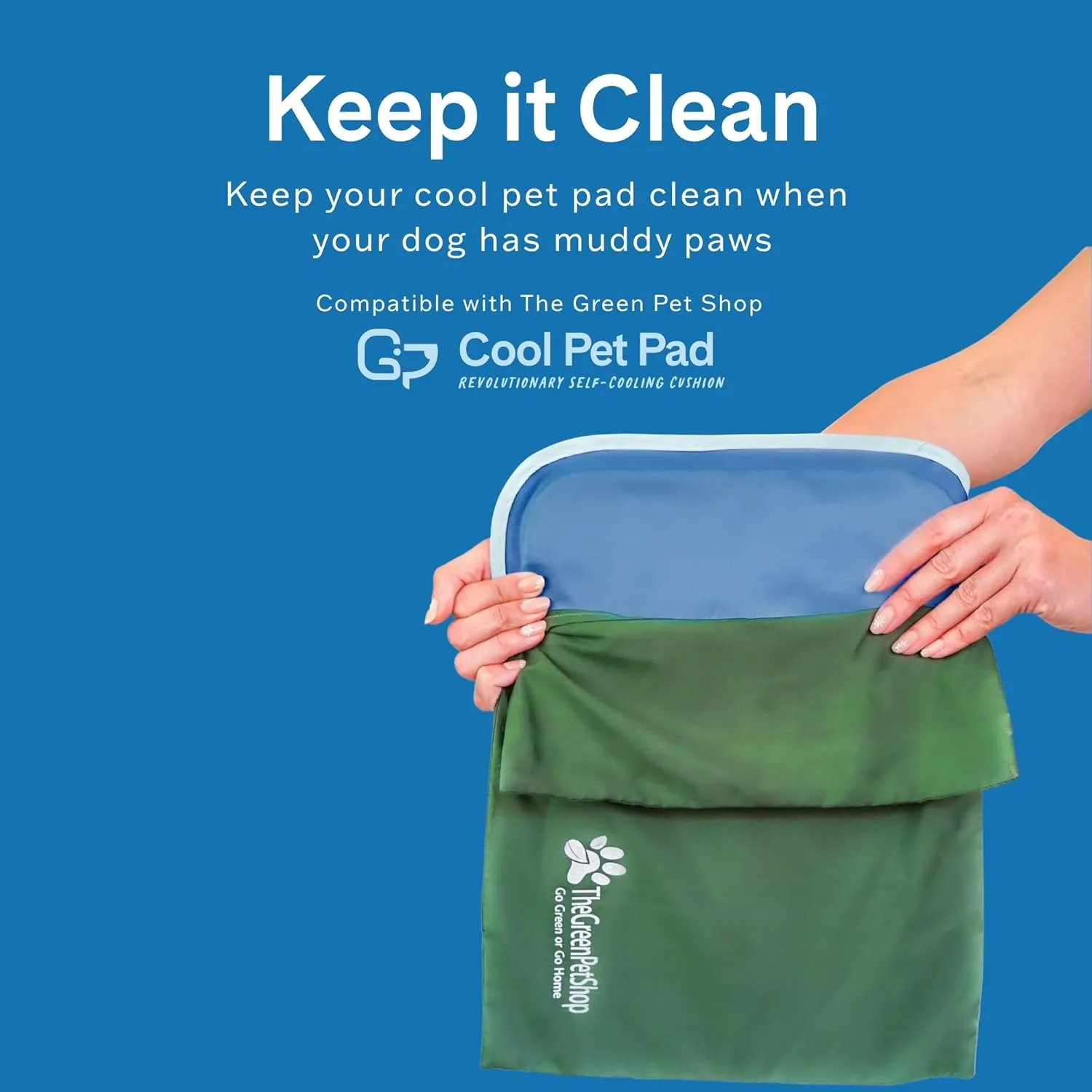 The Green Pet Shop Dog Cooling Mat Cover - Large, Nude/Pink - Protect Your Cool Pet Pad from Dirt & Damage - Machine Washable